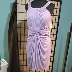 Chic Lilac Draped Mini Dress